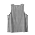 thumbnail image 5 of Stripe Tank Top for Women Crew Neck Sleeveless Loose Fit Button up Casual Tee Shirts Summer Fashion Tunic Tops Blouse Black, 5 of 7