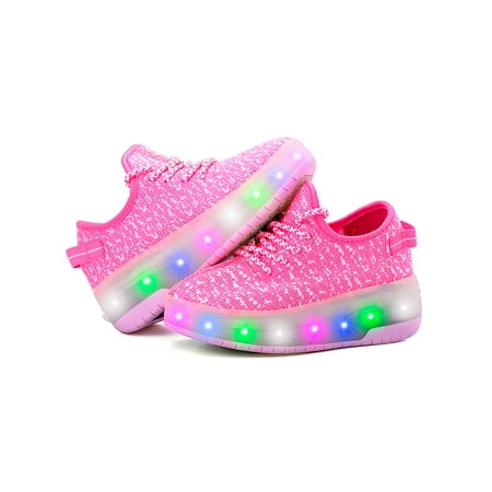 

Fangasis Children Roller Skate Two-Wheel Kick-Roller Shoes LED Skating Shoe Girls Boys Trainers Training Lightweight USB Charge Sneakers Coconut Pink 5Y
