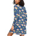 thumbnail image 2 of joogoo Cute Elephants Palm Trees Women's Long Sleeve Nightgown Sleepwear L, 2 of 8