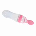 thumbnail image 2 of 90ml Silicone Baby Bottle for Babies and Toddlers with Spoon, Contains Fresh Cereal (Pink), 2 of 4