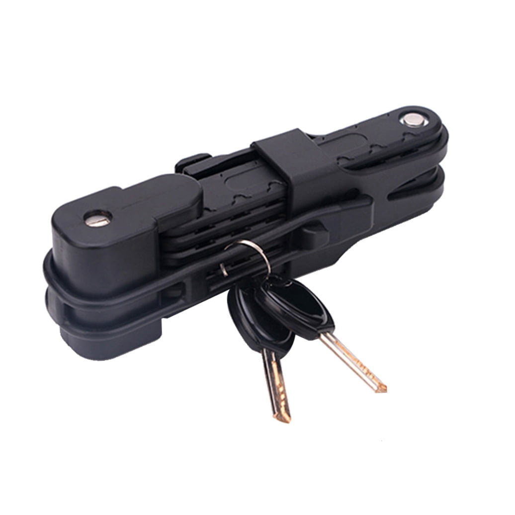 GOOHOCHY Universal Folding Lock Steel Bike Lock Security Cable Lock Anti-Theft Combination Riding Tool for Road Bike (Black)