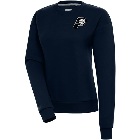 Women's Antigua Navy Indiana Pacers Brushed Metallic Victory Pullover Sweatshirt