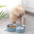 thumbnail image 2 of Cuencos dobles para perros y gatos, juego de cuencos para agua y comida con cuenco de acero inoxidable desmontable, botella dispensadora de agua automática, comedero para mascotas para perros y gatos, 2 of 6