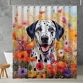 thumbnail image 2 of Welcome Spring Summer Dalmatian Portrait Flower Blue Sky Shower Curtain Dog Lover Waterproof Bathroom Bathtub Curtain - 12001, 2 of 5
