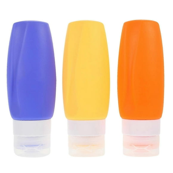 botellas de viaje de silicona vacías, rellenables, para loción y champú, con bolsa de almacenamiento (90 ml)