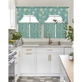 thumbnail image 5 of Turquoise Beige Dandelion Kitchen Curtains Sets 24 Inch Length with Valance, Farmhouse Botanical Blossom Swag Valances and Tiers Curtain Set Drapes Swag Curtains for Living Room, Bathroom, Bedroom, 5 of 6