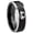Black 2 Tone Beveled Edge, variant on Mario Mushroom 8MM Beveled Edge Brush Black 2 Tone Tungsten Men's Ring