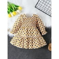 thumbnail image 2 of Suealasg Baby Girl Casual Dress 3 6 9 12 18 24 Months Infant Girls Long Sleeve Square Neck Stars Print A-line Dress Newborn Girl Spring Fall Dress, 2 of 7