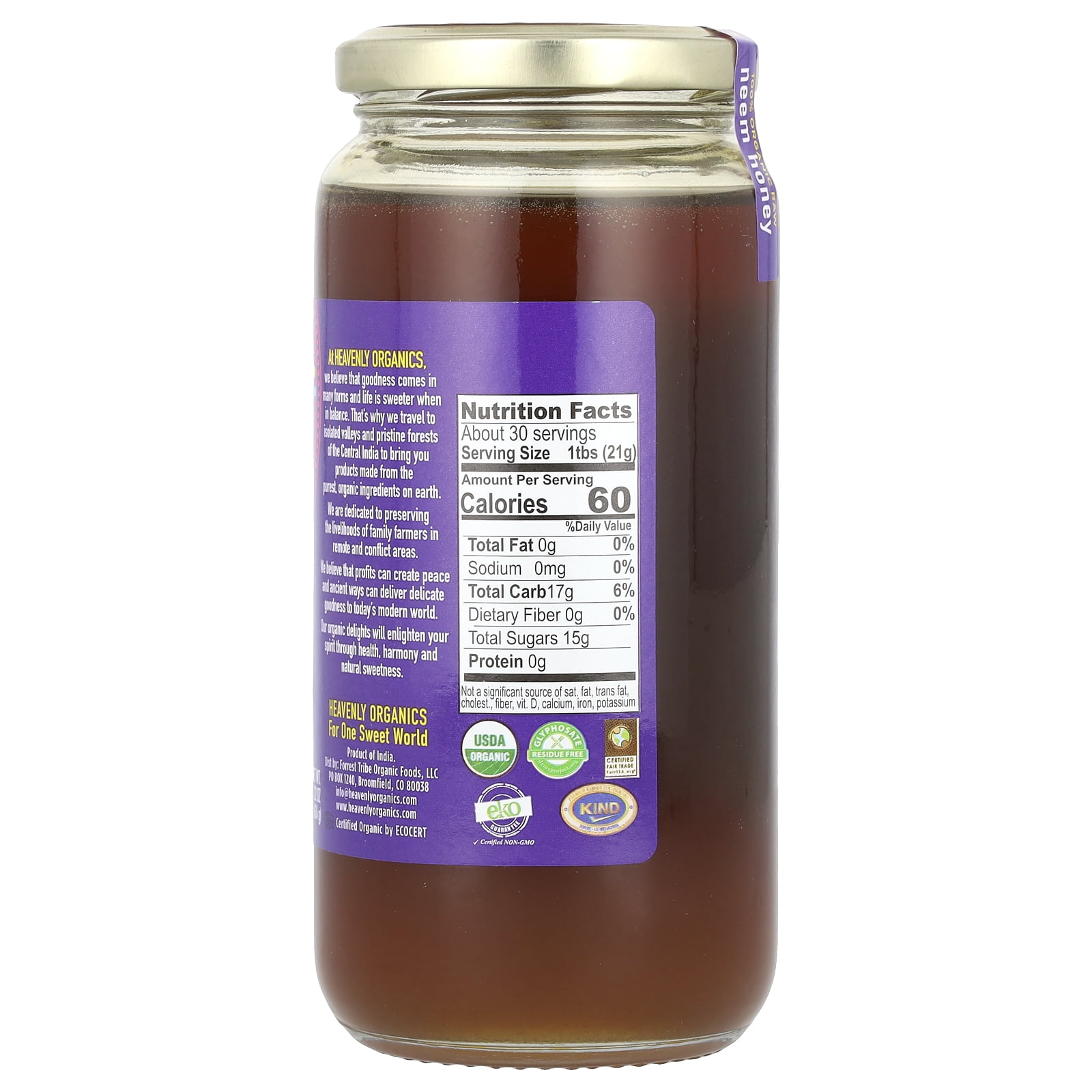 Heavenly Organics Organic Raw Neem Honey 22 oz.