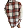 thumbnail image 2 of Qiylii Women's Fleece Plaid Lapel Button Short Pocketed Shacket Shirts Coats Winter Warm Jacket, 2 of 2