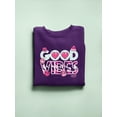 thumbnail image 3 of Good Vibes - Pink Emojis Graphic Women's Sweatshirt, 3 of 4