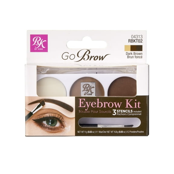 RK by KISS Go Brow Eyebrow Kit, Dark Brown