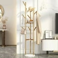 thumbnail image 6 of Gold Coat Rack, Metal Coat Racks Freestanding with Marble Base, Coat Tree with 3 Shelves and 9 Hooks for Entryway, Hallway, Bedroom, 6 of 7