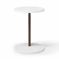 thumbnail image 4 of Mesa de extremo en forma de C, mesa lateral pequeña para sofá, mesa de sofá con marco de madera para sala de estar, 4 of 5