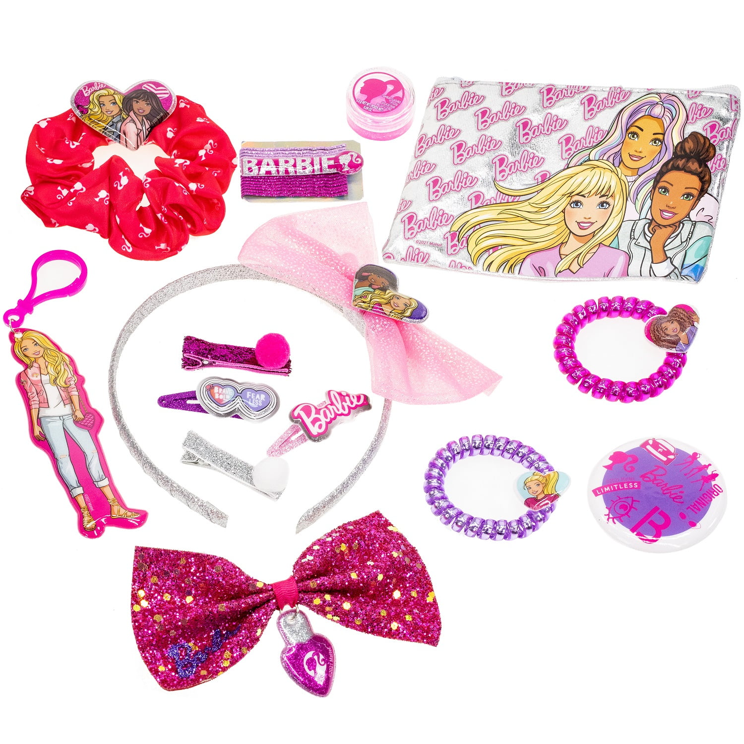 Barbie Shades of Pink Hair Ribbon Hair Ties 8 in package & 10