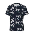 thumbnail image 5 of Vsdgher Lilies Flowers Print Men's Dry Fit Mesh Athletic Shirts Moisture Wicking Tennis T-Shirt Tops, 5 of 9