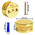 thumbnail image 5 of 3-5mm Frameless Mirror Mounting Hardware 8 Pack Dual-Screw Fixing Kit with Screws and Anchors Golden, 5 of 8