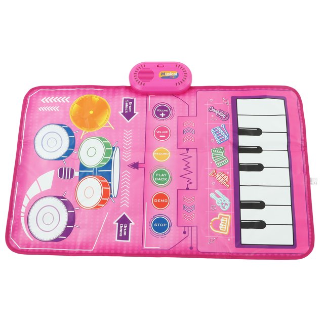 Tapete de tambor de Piano táctil 2 en 1, tapete de baile de tambor de Piano plegable portátil educativo temprano para niños
