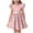 #0120-Pink, variant on Favoffer Big Girls Dress Easter Print Flying Sleeve Round Neck Waist Defined Comfy Casual Spring Summer Sun Dress For Kids Daily Wear 3-14Y