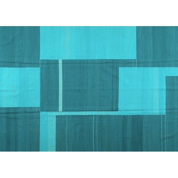 Ahgly Company Indoor Rectangle Abstract Light Blue Contemporary Area Rugs, 5' x 8'