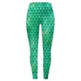 thumbnail image 5 of Arlun Fish Scale Printed Leggings for Women Elastic Waisted Slim Fit Full Length Yoga Gym Pants 2026 Summer Beach Holiday Vacation Comfortable Casual Leggings Green M, 5 of 5