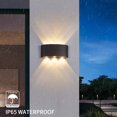 thumbnail image 2 of Luz de pared LED de 6 W, luz blanca cálida de 3000 K, aplique de pared impermeable IP65, luz decorativa para dormitorio, pasillo, sala de estar, escalera, bar de hotel (negro) oso de fresa Electrónica, 2 of 5