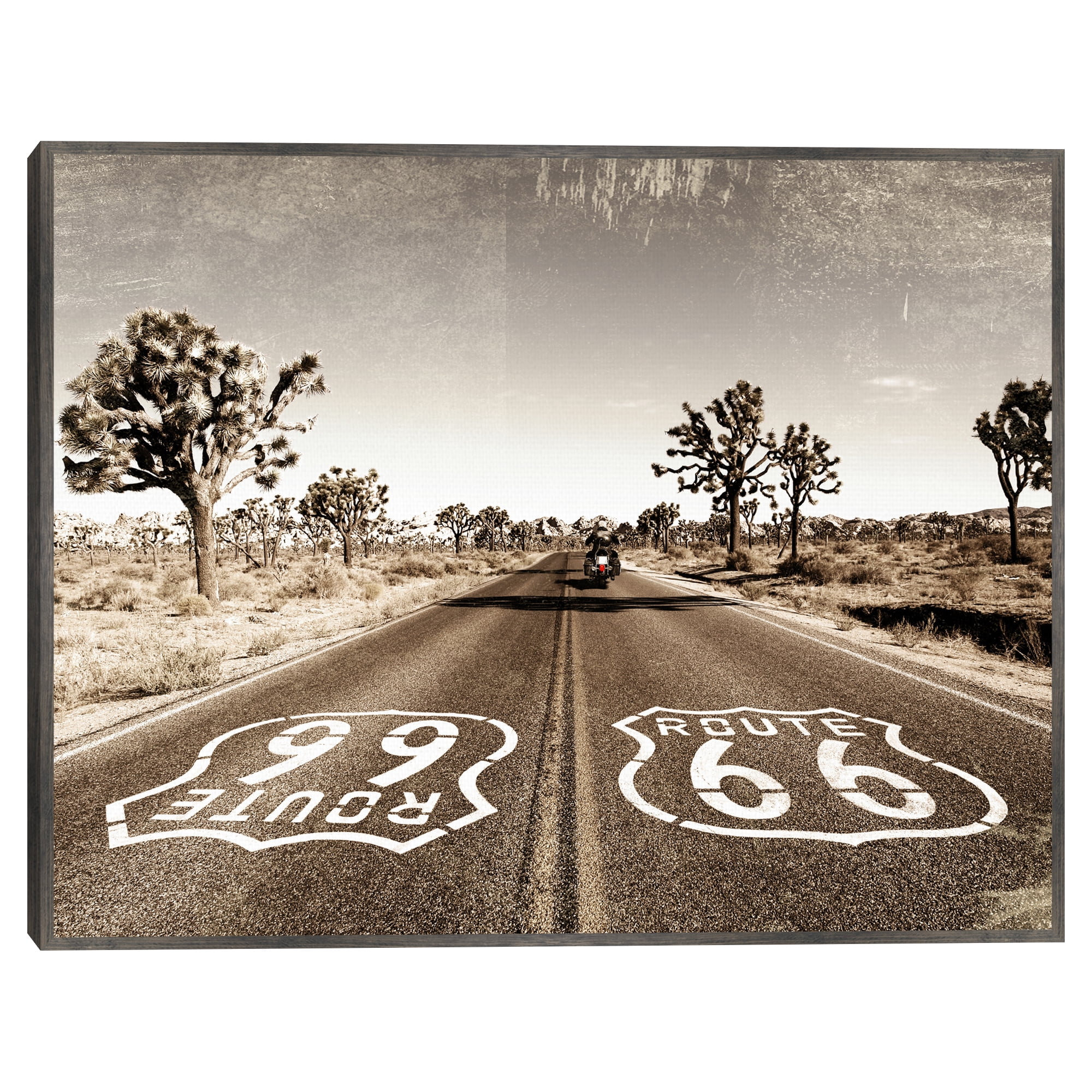 Vintage Road Trip Route 66 by Belle Maison Framed Canvas Art Print, Size: 22 x 28