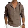 thumbnail image 5 of fatyb Mens Hooded Shirts Button up Long Sleeve Casual Pullover Lightweight Loose Beach Vacation Hoodies, 5 of 7