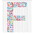 thumbnail image 3 of Ambesonne Letter F Shower Curtain, Music Notes Capital F, 69"Wx84"L, Multicolor, 3 of 3