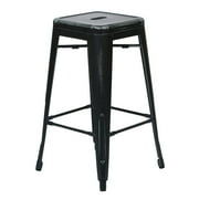 Bristow 26" Antique Metal Bar Stool, Antique Black, 4-Pack by Office Star Products