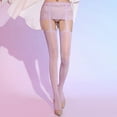 thumbnail image 3 of Mgmyaa Women's Lace Bow Tie Suspender Stockings High Elasticity Semi-Opaque Pantyhose Tights, 3 of 3