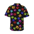 thumbnail image 4 of Colorful Dog Paw Prints Men'S 3d Print Casual Button Down Shirts, Novelty Hawaiian Short Sleeves S, 4 of 8