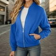 thumbnail image 4 of Plain Basic Jacket for Women 2025 Fall Long Sleeve Lightweight Zip Up Casual Jackets with Pockets Outerwear, 4 of 6