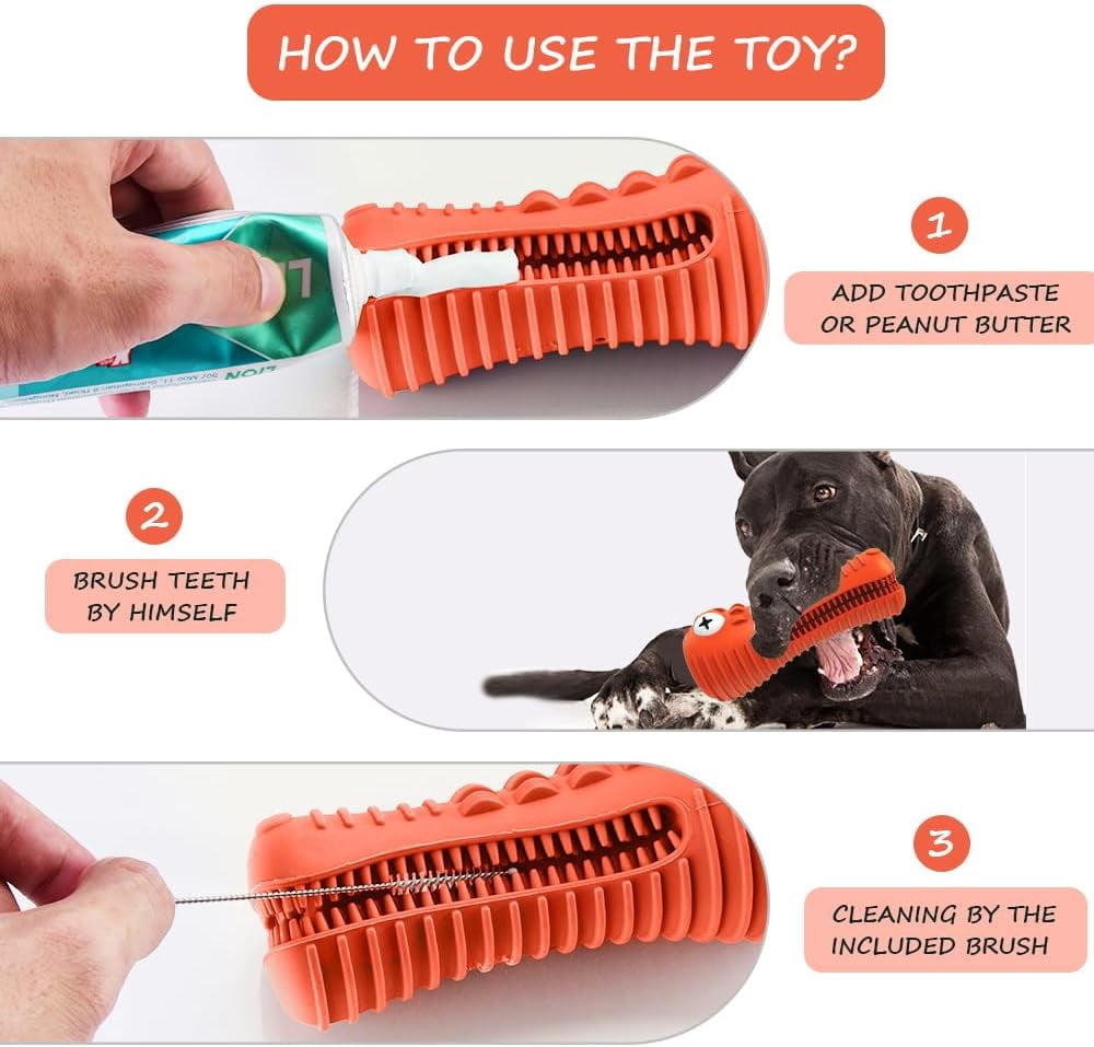 General Dog Toys for Aggressive Chewers Large Medium Breed, Indestructible Dog Chew Toys, Squeaky Interactive Tough Extremely Durable, Dogs Toothbrush Toys to Keep Them Busy