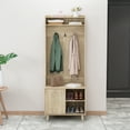 thumbnail image 3 of Oubayajia Hall Tree with Storage Bench, 4-in-1 Entryway Hall Tree for Hallway, Living Room, Natural, 3 of 8