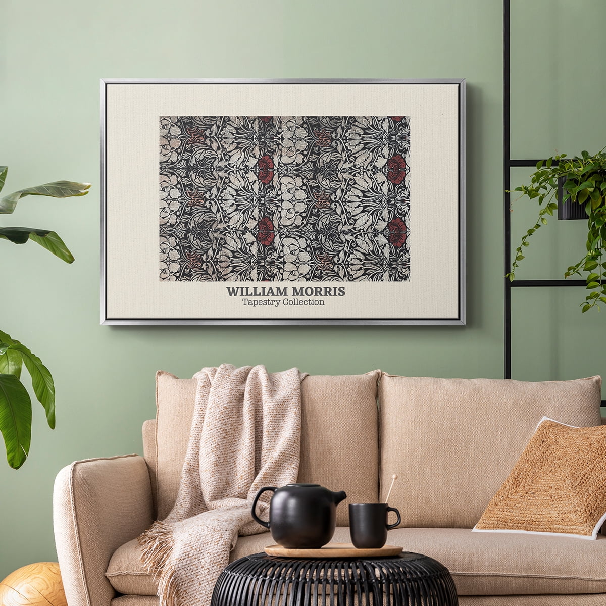 Vintage Abstract Print-XXXVIII Framed in Silver Wood Gallery Wrapped Canvas 25 in. x 37 in.