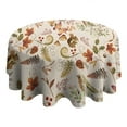 thumbnail image 4 of Fall Butterflies Squirrels Mushrooms Round Tablecloth 60" X 60",Wrinkle Wipeable Table Cloth for Kitchen Dining Room Picnic Patio Party, 4 of 6