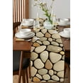 thumbnail image 4 of Table Runner Dresser Scarves 70 Inch Long, Modern Cobblestone Texture Art Linen Dining Table Runners Seamless Brown Pebble Stone Tabletop Scarf for Wedding Holiday Party Kitchen, 4 of 7