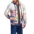 thumbnail image 2 of Kdxio Butterfly And Flowers Print Men Hoodies Casual Hoodies for Men with Zip Pockets Full Zip Long Sleeve Sweatshirt Sports Hooded Jacket-X-Large, 2 of 5