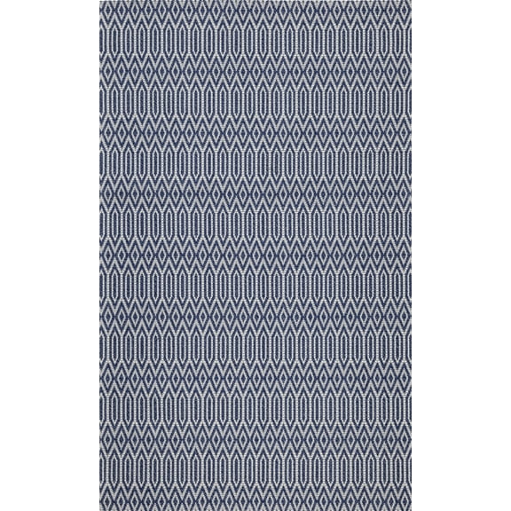 SAFAVIEH Martha Stewart Cotton Geometric Area Rug, Blue/Grey, 6'7" x 9'