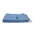 thumbnail image 2 of Open Road Goods Sky Blue/Pale Teal Thunderbird Heavyweight Yoga Blanket- Made for Yoga! Hand-made Mexican Blanket, 2 of 3