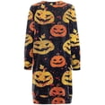 thumbnail image 2 of Women Halloween Print Long Sleeve Lace Up V-neck Mini Dress, 2 of 3