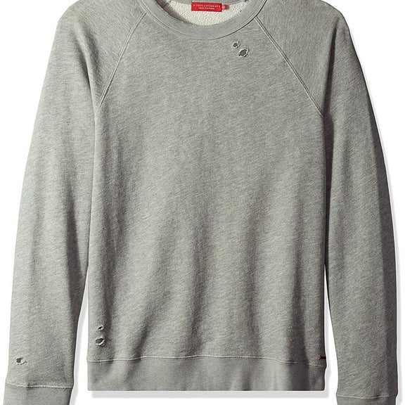 n:philanthropy Mens Distressed Sweatshirt, Grey, XX-Large