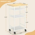 thumbnail image 3 of Rolling Kitchen Microwave Cart, 4 Tier Microwave Table Stand with Storage, Kitchen Storage Rack on Wheels, Coffee Station Cart Rack Shelf Organizer for Living Room Office, Balcony, 3 of 14