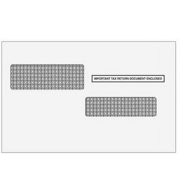 W-2C Double Window Gum Seal Envelope, 100/Pk