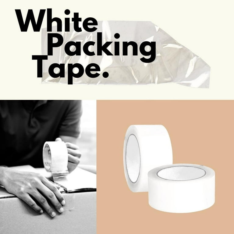 MMBM 1368 Rolls - 2 Mil - White Colored Packing Sealing Tape Convenient,  Product Coding, Dating Inventory, White, 2 x 110 Yards, 3 Core 