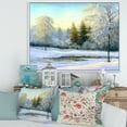thumbnail image 2 of Designart 'Green Trees In Beautiful Winter Snow Landscape' Traditional Framed Canvas Wall Art Print, 2 of 5