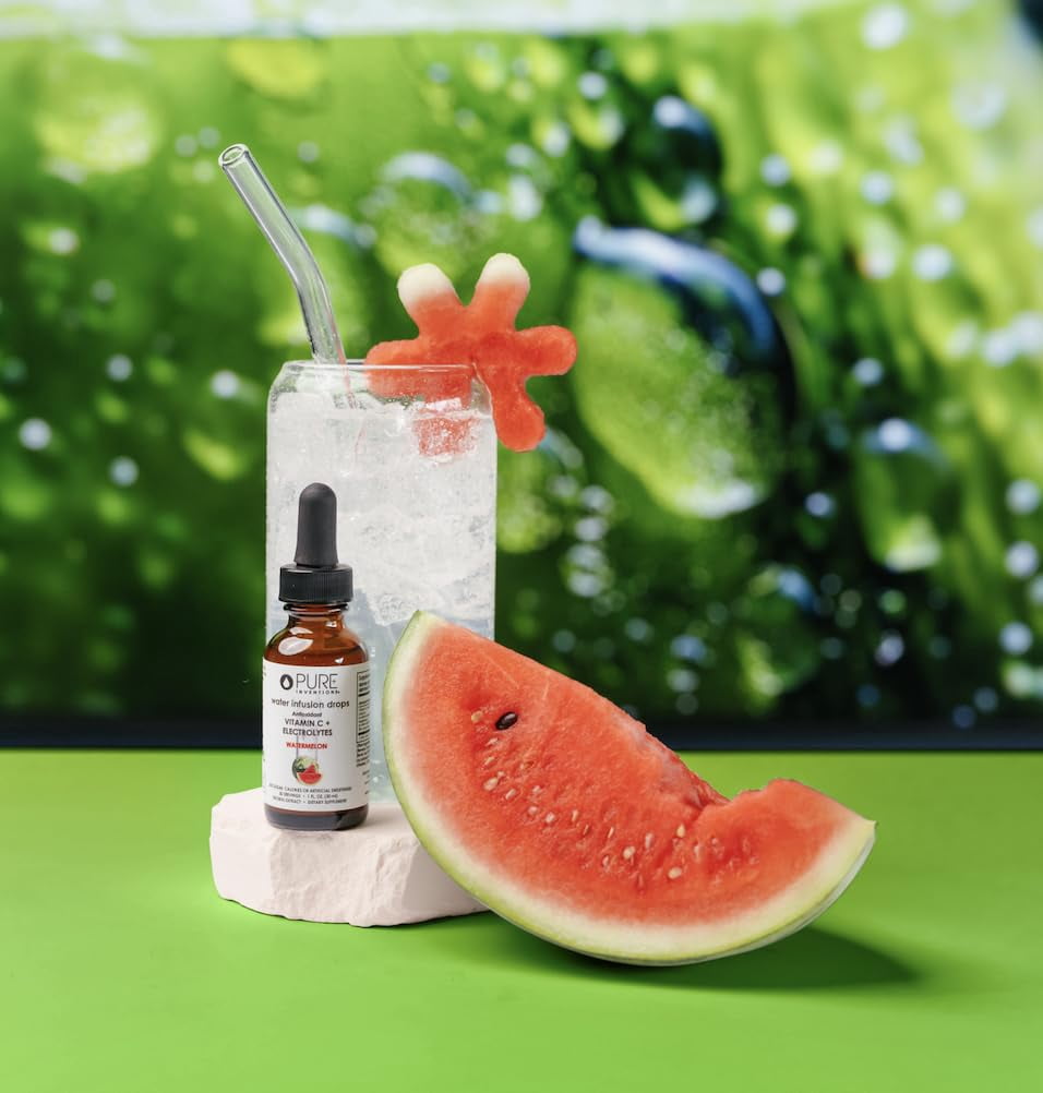 Pure Inventions Watermelon Water Enhancer, Vitamin C + Electrolytes, Sugar-Free, 30 Servings