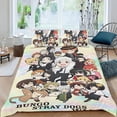 thumbnail image 2 of Bungou Stray Dogs Conjunto de sábanas temático, trío de piezas, cómodo y amigable con la piel, diseño único, regalo de decoración para el hogar para familiares, amigos y fans,173cm *218cm, 2 of 6