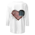 thumbnail image 5 of Frostluinai American Flag T Shirt Women 3/4 Sleeve USA Star Stripes Fourth July Tee Shirts Crew Neck Graphic Tees 4th of July Shirts, 5 of 5
